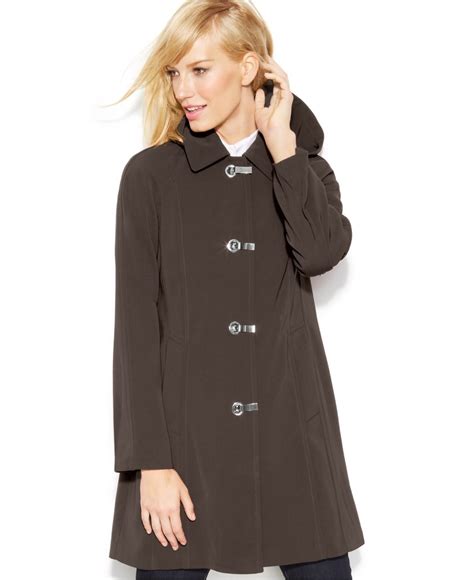 Lyst London Fog A Line Raincoat In Brown