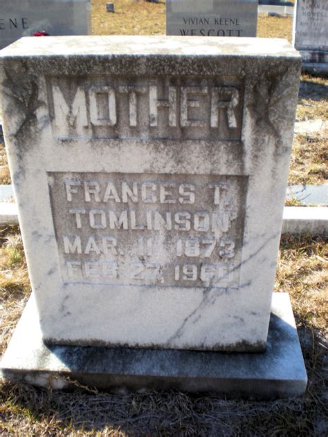 Frances Tomlinson Tomlinson 1873 1960 Find A Grave Memorial