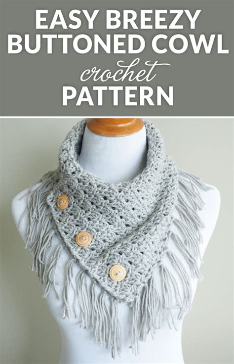 Easy Breezy Buttoned Cowl Crochet Pattern Dabbles Babbles