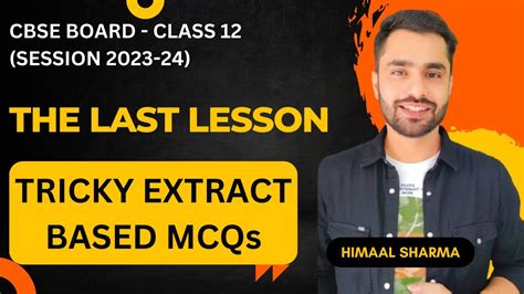 Tricky Extract Based MCQs The Last Lesson CBSE 12 YouTube