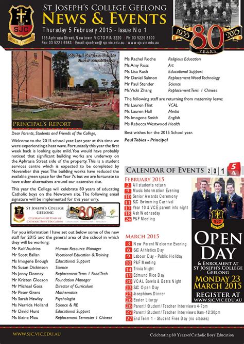 Issue1 sjcnews2015 by St Joseph's College Geelong - Issuu