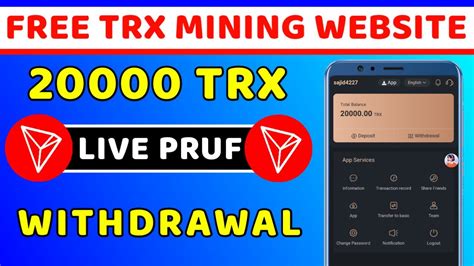 New Trx Earning Website 2023 Trx Platform Withdrawal Proof 2023 L