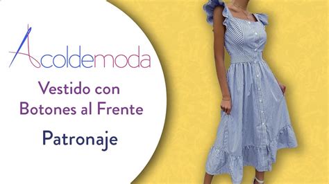 Patronaje De Vestido Con Olanes Y Botones Al Frente Diy Paso A Paso