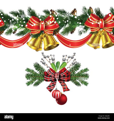 Vector Christmas Border Decoration Collection Stock Vector Image And Art