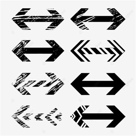 Arrow Chevron Symbol Black Arrows Symbols Set Warning Striped Arrow