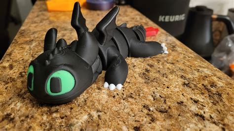 D Printed Articulated Toothless Flexi Dragon Etsy