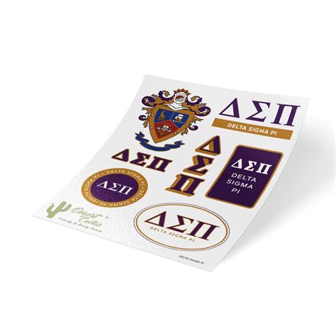 Delta Sigma Pi Fraternity Traditional Crest And Letter Sticker Etsy