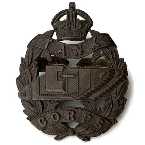 Ww Royal Tank Corps Officers Bronze Cap Badge