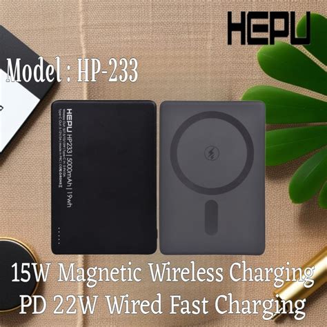 Jual Wireless PowerBank Battery 5000mAh HEPU HP 233 22W Mag Safe 15W