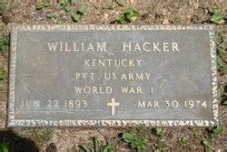 William Will Hacker Memorial Find A Grave