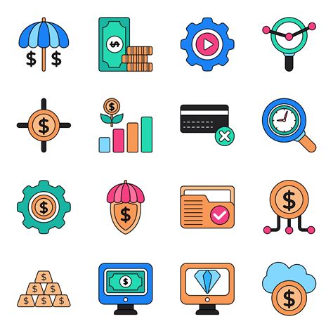 Pack Of Finance Flat Icons Vector Art At Vecteezy