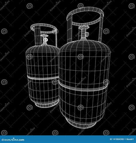 Wireframe Inflamable Del Dep Sito De Gasolina Ilustraci N Del Vector