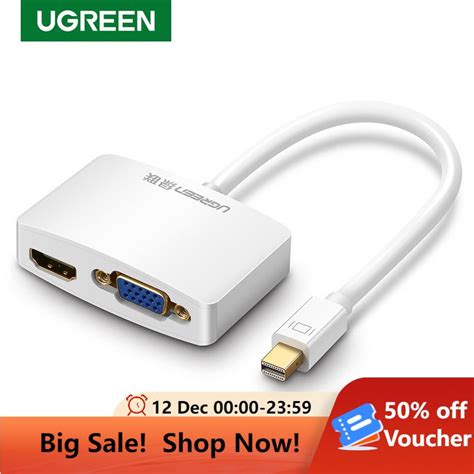 UGREEN 2 In 1 Thunderbolt 1 2 Mini DisplayPort To HDMI VGA Cable