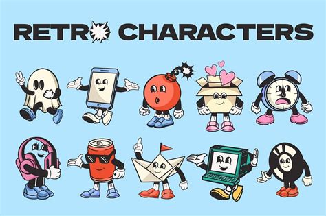 Retro Character Editable Design Element Premium Editable Design