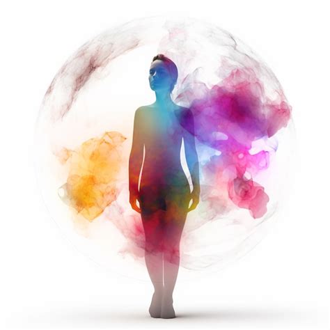 Premium AI Image Human Energy Body Colorful Aura