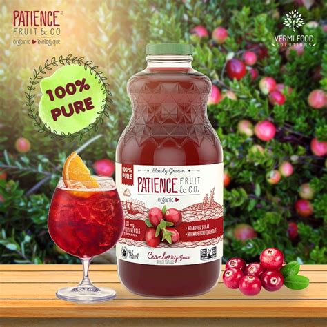 Patience Fruit Co Pure Organic Cranberry Juice Natural Ml