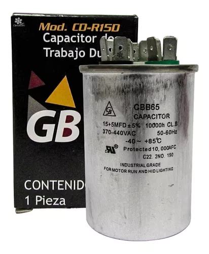 Capacitor De Trabajo 15 5 Mfd 5 370 440 Vac