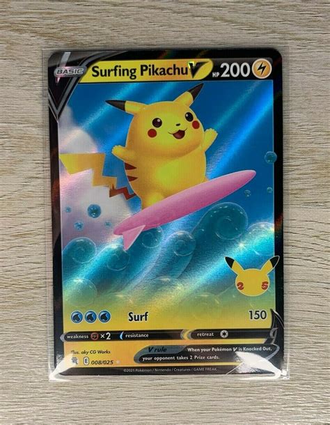 Pokemon Card Surfing Pikachu Ultra Rare Full Art Holo