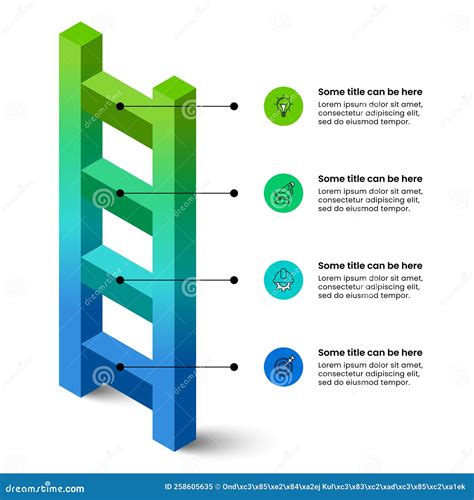 Infographic Template Isometric Ladder With 4 Steps Vector Stock