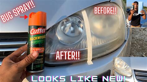 Using Bug Spray To Clean Headlights Works Really Good Youtube