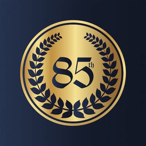 Insignia de aniversario de 85 años Vector Premium