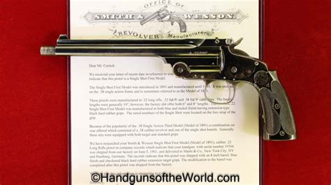 Sandw Model 1891 22lr Single Shot 1st Model With Letter Handguns Of The World