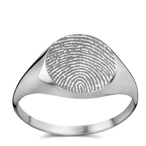 Fingerprint Ring Signet Custom Fingerprint Ring Memorial Etsy