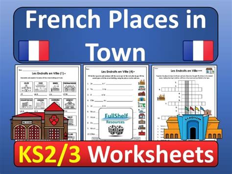 French Places In Town En Ville Worksheets Teaching Resources