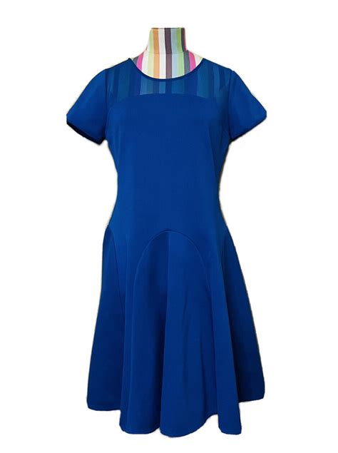 Halston Heritage Royal Blue Fit And Flare Mini Dress Si… Gem