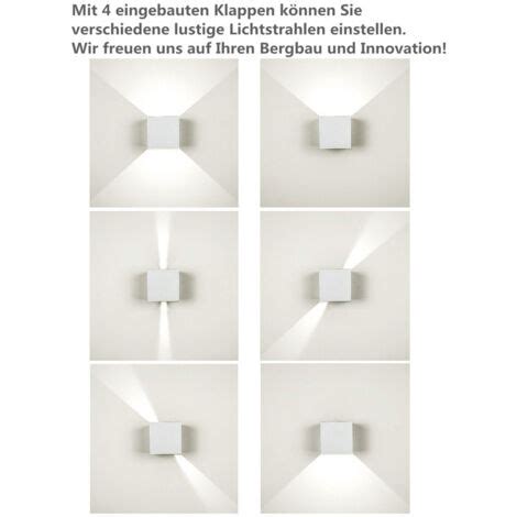 Deactive Hengda 2 Stück 12W LED Wandleuchten Innen Außen Wandlampe