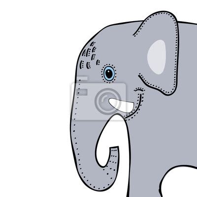 Cabe A Engra Ada Bonito Dos Desenhos Animados Do Elefante Adesivos