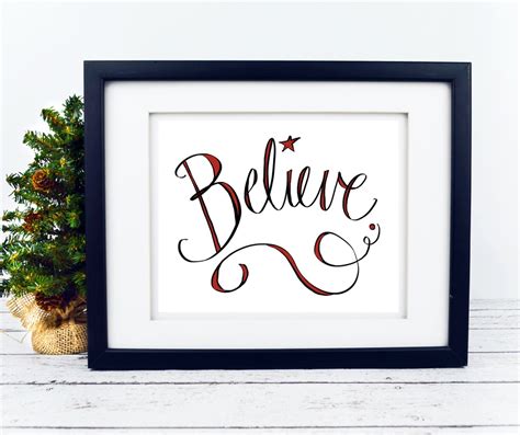 Believe - Christmas Printable - Digital Art - Ideas for the Home