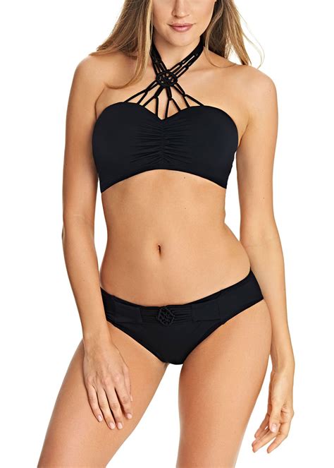 Freya Macramei Bandeau Padded Plunge Bikini Black