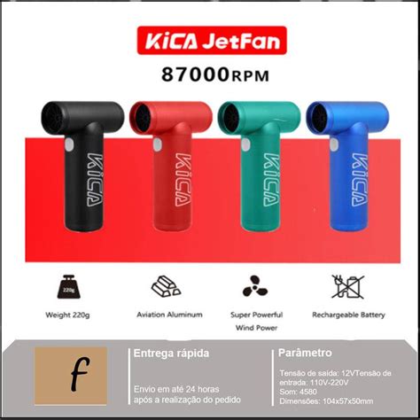 KICA Jetfan Soprador De Ar Elétrico Mini Turbo Ventilador Sem Fio