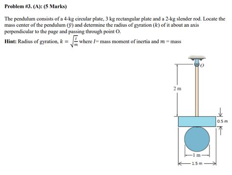 Solved Problem A Marks The Pendulum Consists Of A Chegg