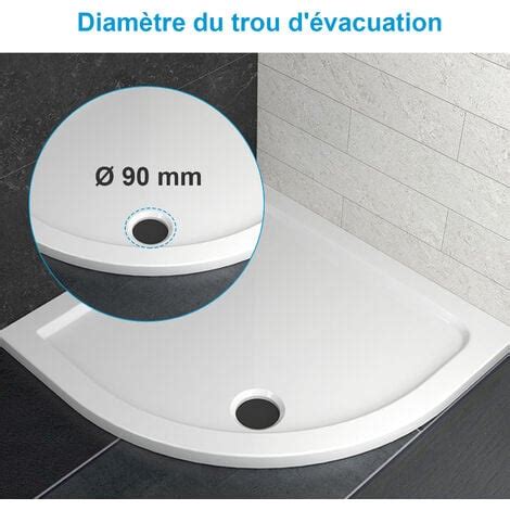 Heilmetz receveur de douche 90x90 cm extra plat en acrylique bac à