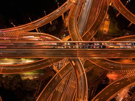 Premium Photo Long Exposure Drone Shot Of Yanan Elevated Road In