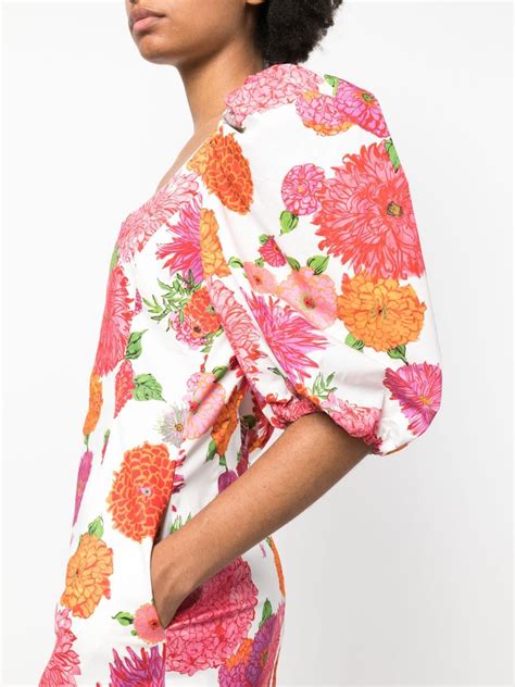 La Doublej Sizzler Floral Print Midi Dress Farfetch