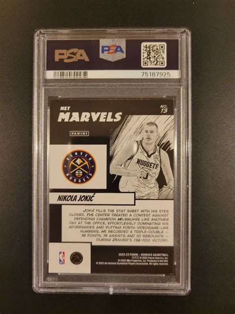 Donruss Nikola Jokic Net Marvels Psa Pop