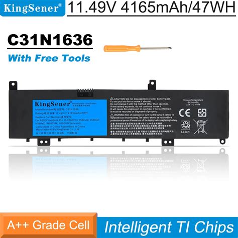 KingSener Batería de ordenador portátil C31N1636 para N580VN N580VD