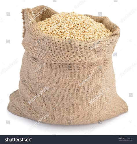 Sack Wheat Grains Isolated On White Stock Photo 122703139 Shutterstock