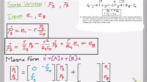 Derive State Equations From Bond Graph In Matrix Form Youtube