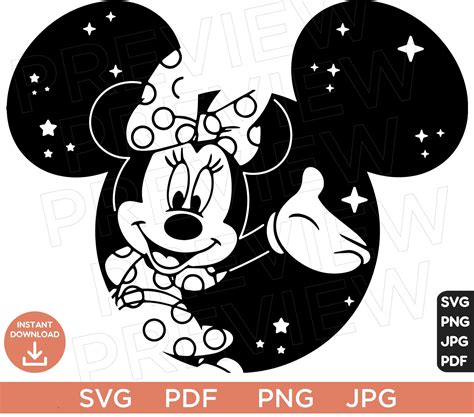 Minnie Mouse Vector Svg, Minnie Ears SVG Mouse png, Disneyland ears svg ...