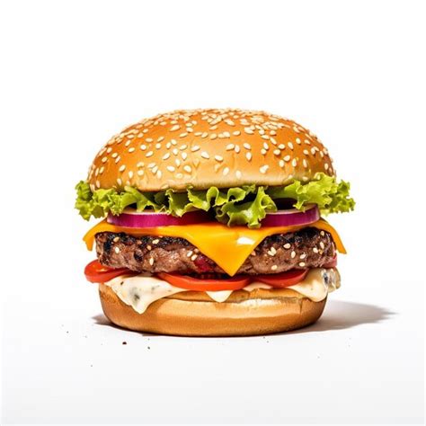 Premium Photo | A cheeseburger with a hamburger on it