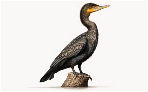 Premium Ai Image Black Cormorant Bird Sitting On A Wood Isolated On