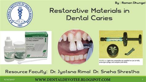 Restorative Materials In Dentistry Amalgams Composites And Cements