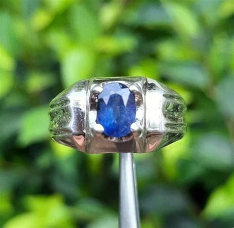 Mens Blue Sapphire Ring Natural Real Dark Royal Blue Sapphire Etsy