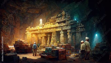 AI generated image of an ancient treasure getting discovered inside a ...