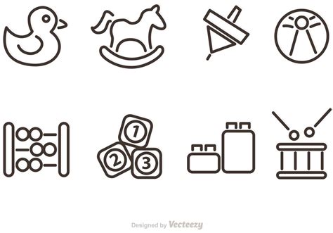 Outlined Baby Toy Vector Icons 89838 Vector Art At Vecteezy