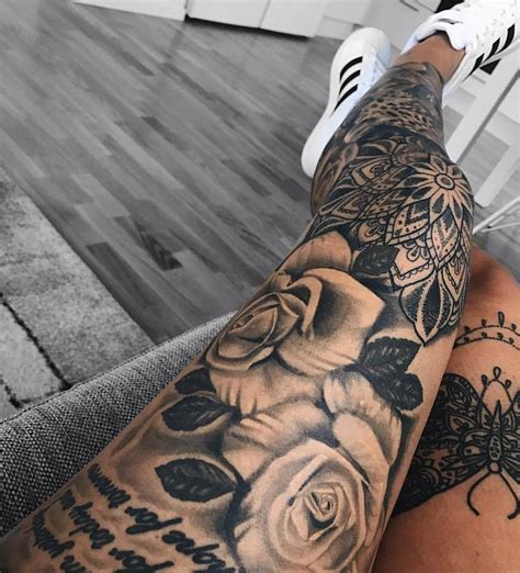 Elegant Tattoo Ideen Frauen Oberschenkel